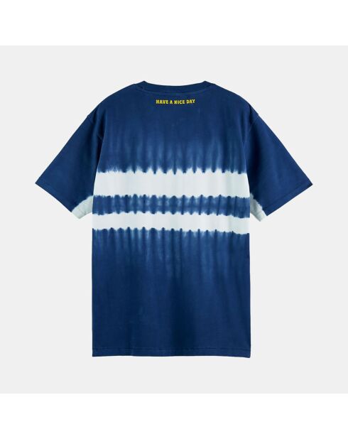 T-Shirt Ample 100% Coton Bio Tie & Dye bleu